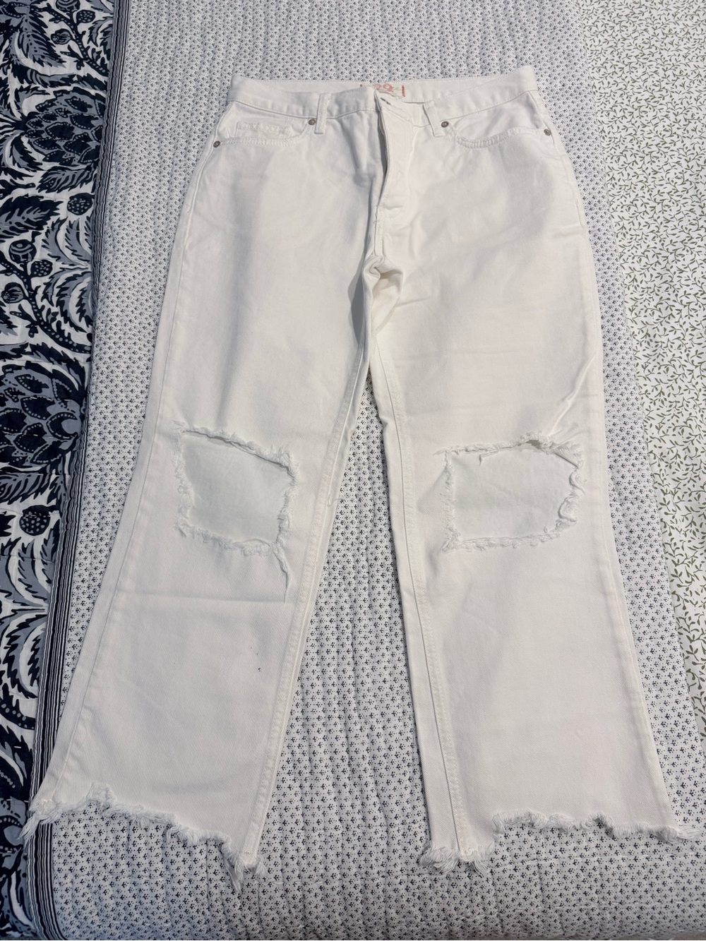 Free People White mid straight Jeans